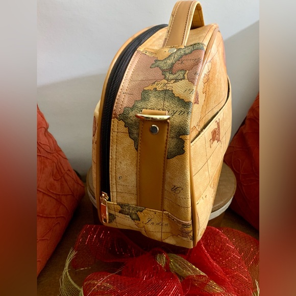 💼🧳FEMOOBORO TRAVEL BAG, LEATHER, MAP PRINT💼IITALY🧳#FEMO - Picture 9 of 17